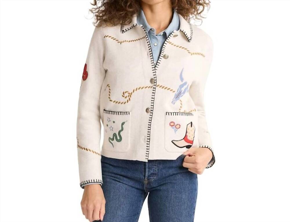 NEW PENDLETON souvenir cardigan in oatmeal multi